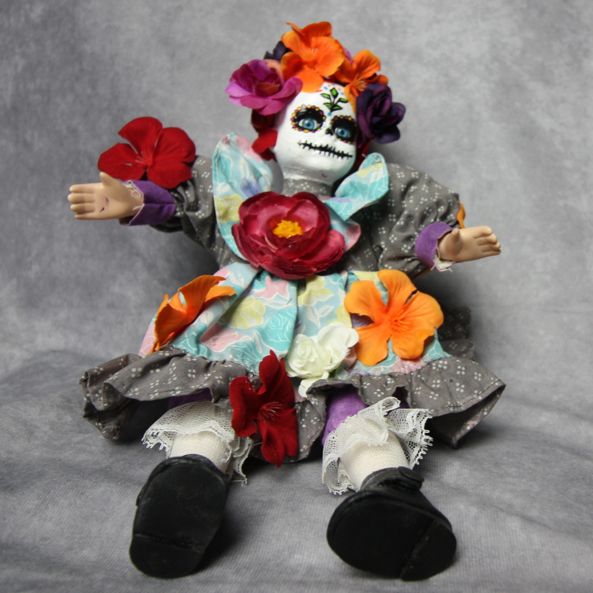 Dia de Los Muertos Doll | Day of the Dead Catrina Doll | Musical Doll | Halloween Doll | Grimly Gala #24 – 11 Inch