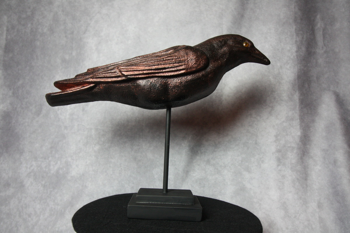 Raven Statue / Crow Statue Halloween Decor GrimlyGala #30 – 16 Inch