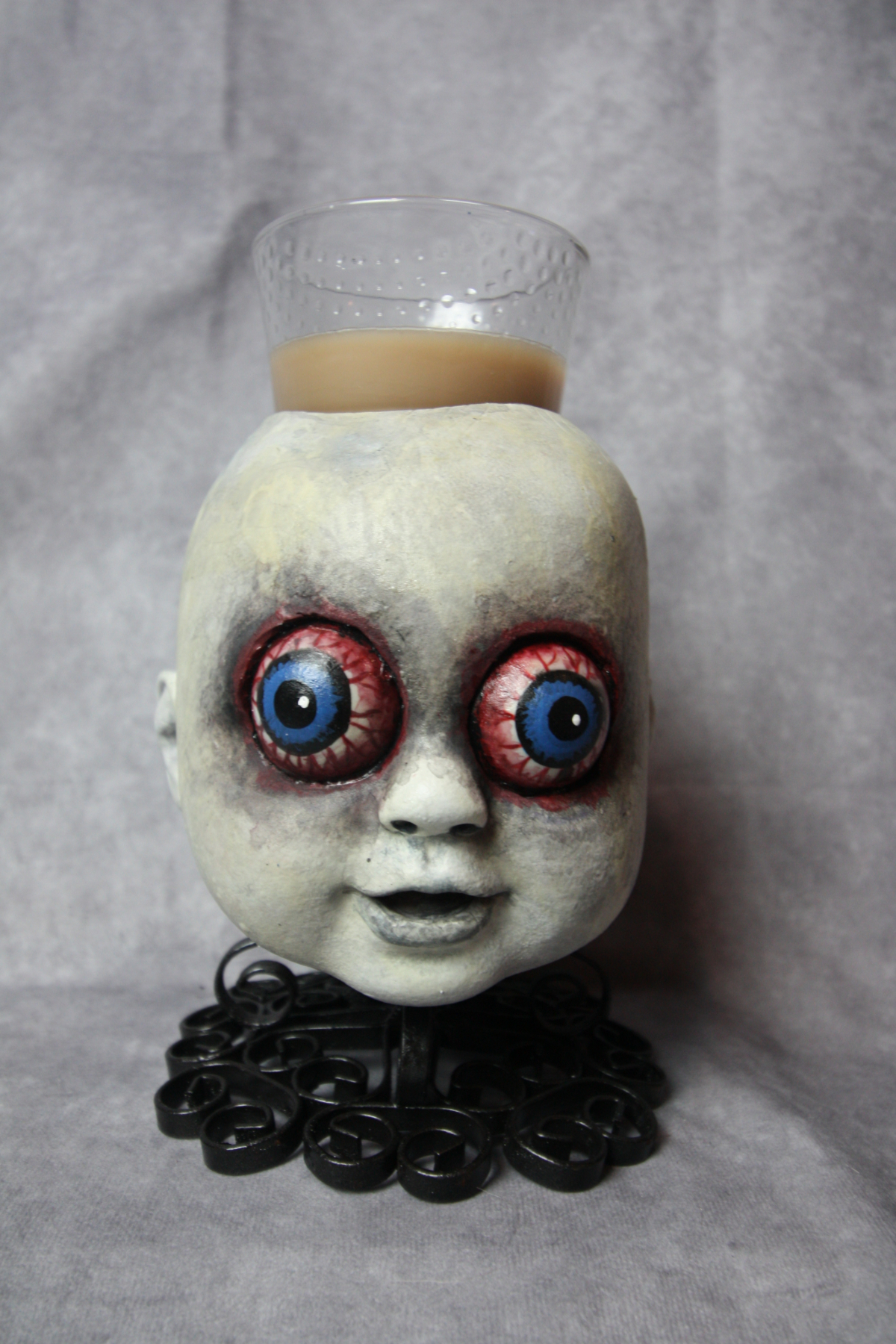 Creepy Doll Head Candle Holder| Horror Doll Head Candle | Radioactive Raymond GrimlyGala #48 – 7 Inch